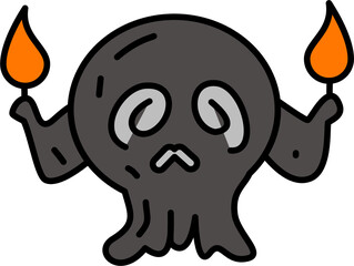 vector illustration of a burning candle