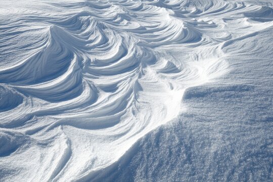 Wind sculpted snow patterns