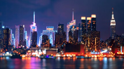 Fototapeta premium Blurry cityscape at night (1)