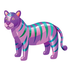 Fototapeta premium A striped zebra is a wild mammal with black and white tiger