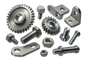 Assortment of metal machine components.