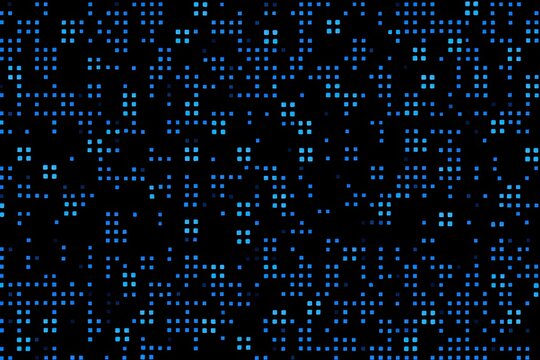 Abstract pattern of small, bright blue dots on a black background