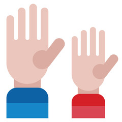 Raised Hands icon illustration 