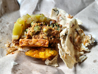 Nasi pecel or sego pecel is a typical Javanese Indonesian rice dish served with pecel sauce, which...