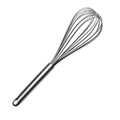 Stainless Steel Whisk: Kitchen Utensil for Baking & Cooking on transparent background