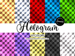 色違いのシームレスパターンのセット ホログラム