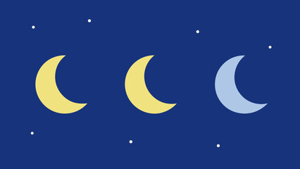 Naklejka premium Explore a Sky with Three Perfect Crescent Moons in a Celestial Row