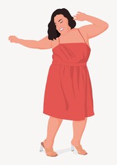 Dancing woman clipart, aesthetic illustration