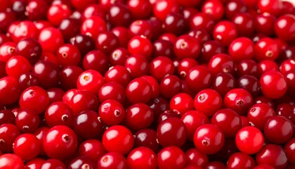 Close-up of many red cranberries