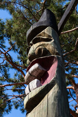 head of Korean totem pole at Olympic Park in Seoul