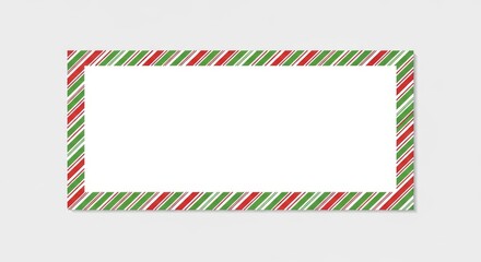 Festive Christmas rectangular candy stripe border