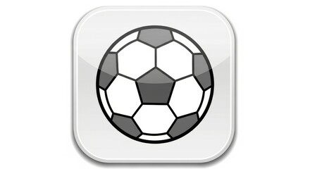 Obraz premium Soccer ball icon with glossy finish