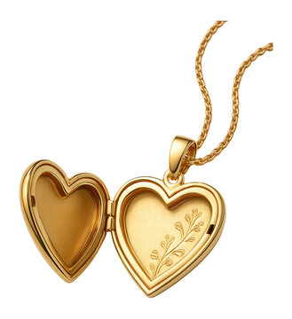 Elegant open golden heart locket for jewelry and love concepts.