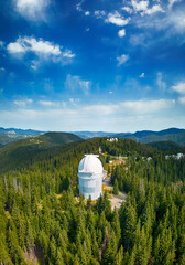 Rozhen astronomical observatory telescope tower, Rhodope mountains, Bulgaria
