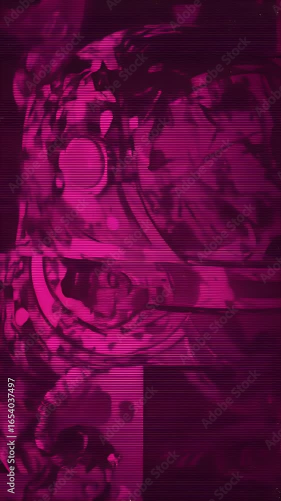 Poster retro glitch effect abstract digital scanline overlay 3d motion background