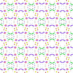 An infinitely repeating pattern featuring abstract shapes in various pastel colors on a black background. Perfect for textiles, wallpapers, digital backgrounds, and modern graphic projects.
