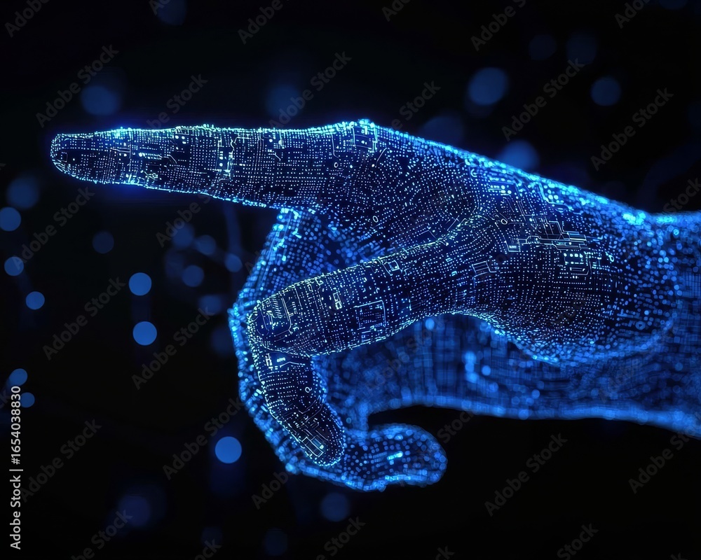 Poster visual integration of human interaction and digital circuits.