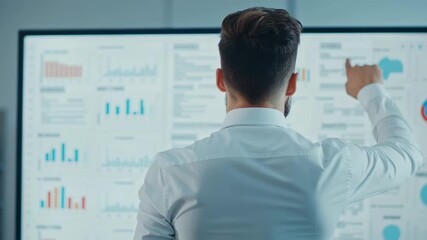 Data-driven decision making corporate office business presentation modern workspace close-up view analytics visualization for enhanced insights - Powered by Adobe