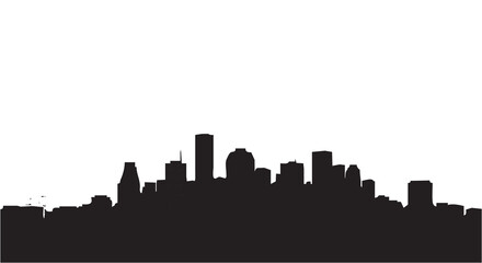 Naklejka premium Silhouette of Houston city skyline featuring multiple skyscrapers and modern urban architecture