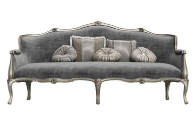 Classic sofa isolated on white background.Digital illustration.3d rendering
