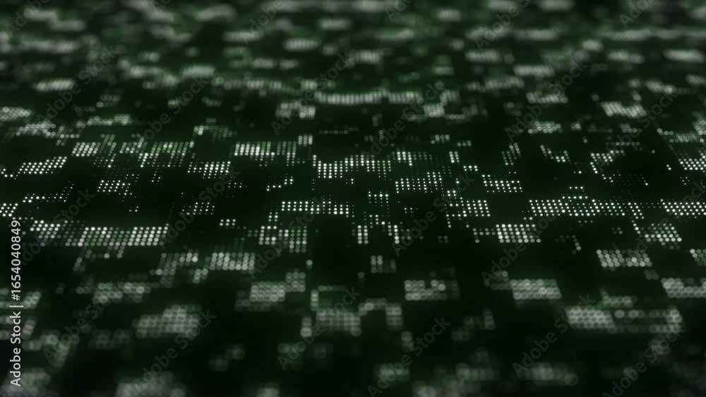 Poster dynami twinkling of particles. futuristic data movement in cyberspace. flow digital structure. 4k ba