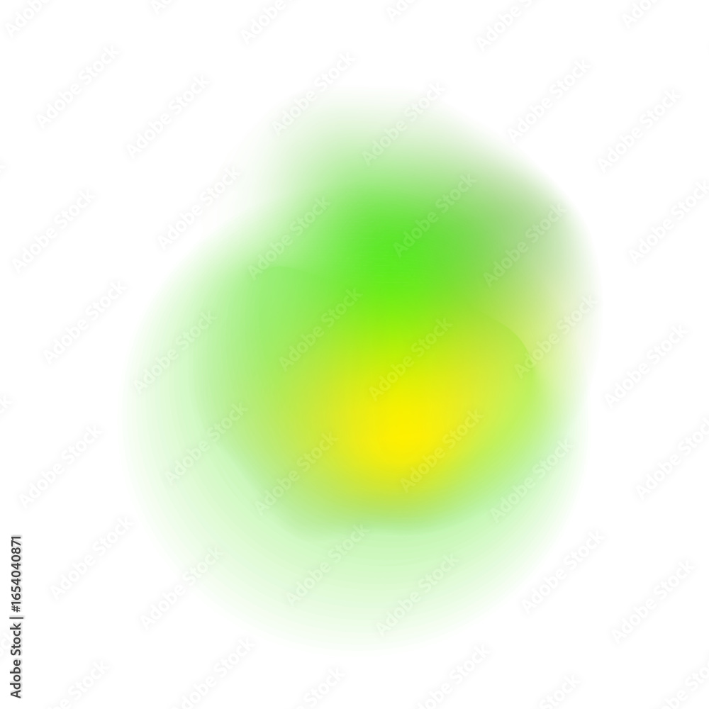 Poster irregular dynamic gradient blur shape. vector organic liquid figure. glow yellow and green blob with