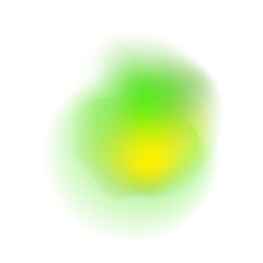 Irregular dynamic gradient blur shape. Vector organic liquid figure. Glow yellow and green blob with translucent form. Uneven y2k organic fluid spot. Abstract figure with gradation.