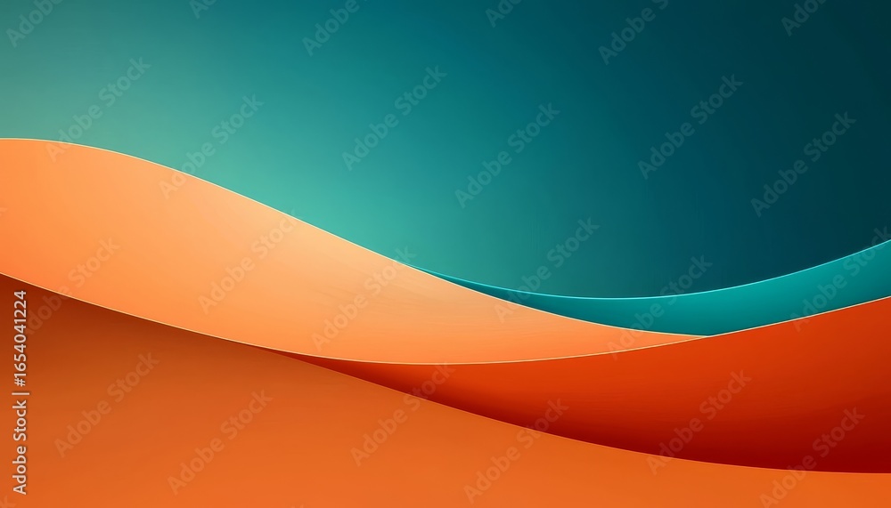 Aufkleber the smooth transition from teal to peach creates a calming visual effect.