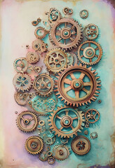 Pastel Mechanics of Unbuilt Tomorrows Dreams