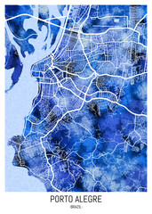 Porto Alegre Brazil City Map. city background, abstract city printable, city travel, city banner, modern city, city background, abstract watercolor paint urban background