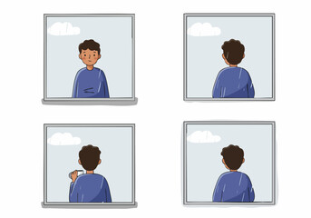 A person experiences a shift from sadness to contemplative comfort while watching the rain outside their window.