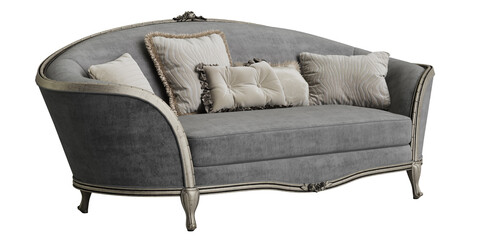Classic sofa on white background 3d rendering