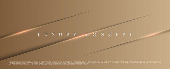 Golden luxury abstract vector background with light-affected geometric graphic elements, cuts, lines, stripes, rounds for posters, flyers, digital boards and concept designs.