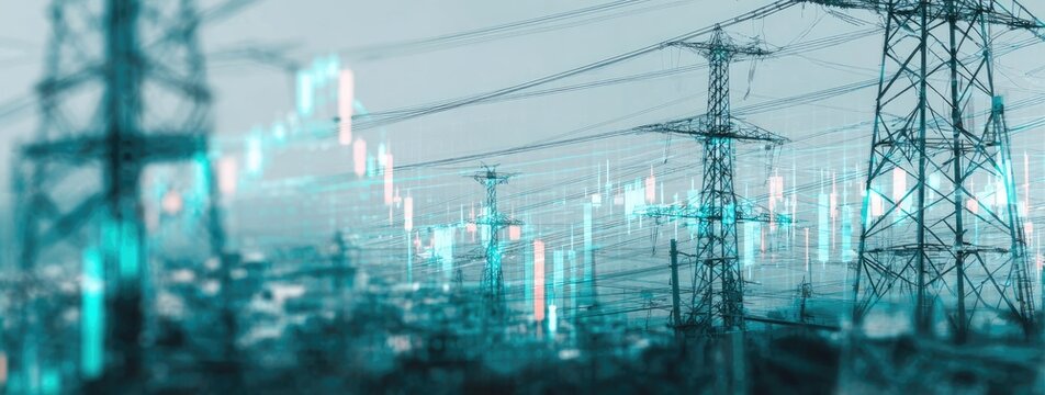 Power grid with financial data overlay
