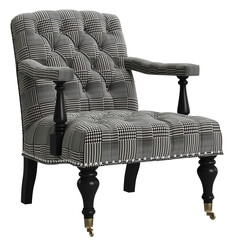 Tufted armchair in grey color isolated on white background.Digital illustration.3d rendering