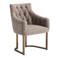 Classic tufted armchair isolated on white background.Digital Illustration.3d rendering