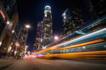 Fototapeta premium Night Cityscapes with motion blur