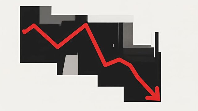 Stark image displays a red arrow descending over a black and gray segmented background