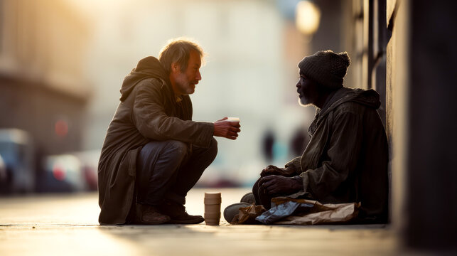 Street conversation - support and attention to the needy