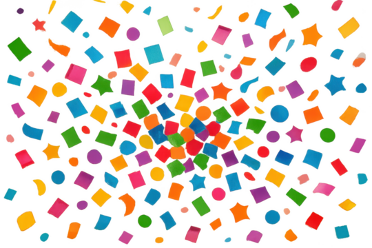 Colorful abstract shapes exploding with glowing light on a dark background.