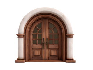 Digitally generated image of brown door
