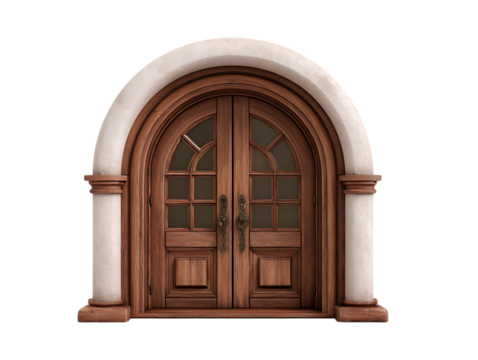 Digitally generated image of brown door