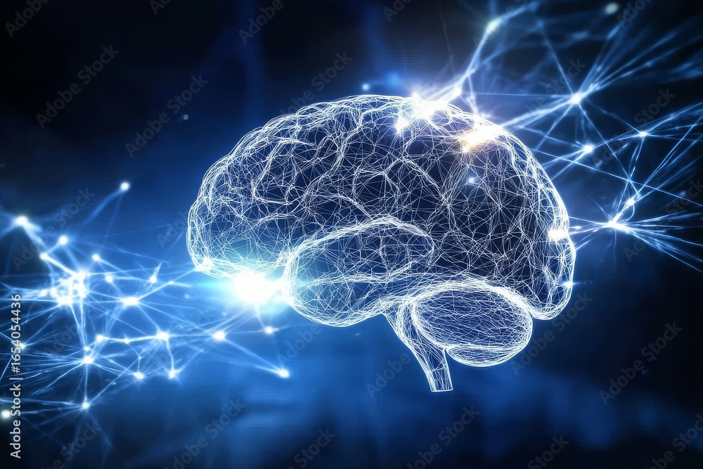 Poster illuminated brain network visualization