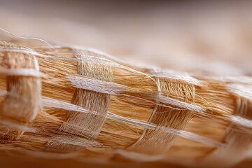 Close Up Woven Texture Of Natural Fiber