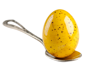 Easter egg eating with spoon