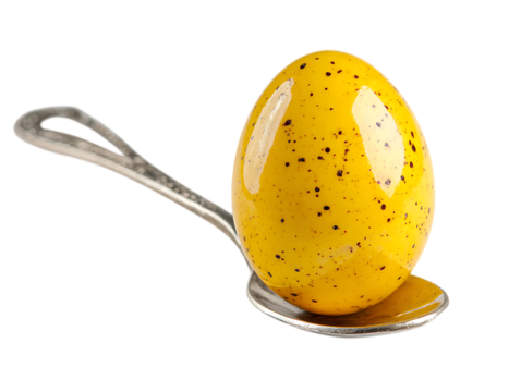 Easter egg eating with spoon