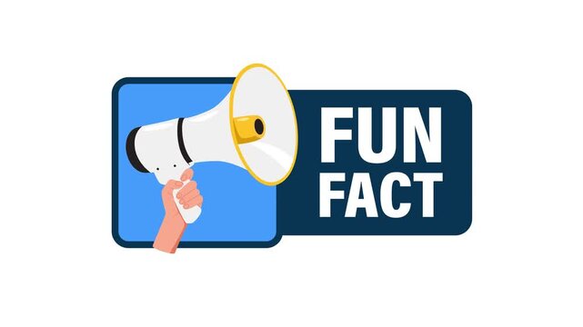 Hand Holding Megaphone with Fun Fact Announcement on White and Green Screen