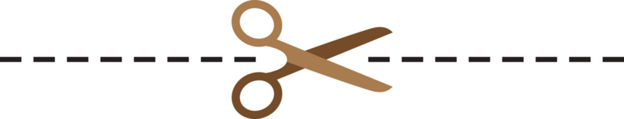 Scissors cutting vector icon