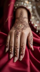 Heena design on a bride hand