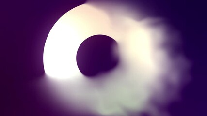 Abstract Background, luminous white 3D ring emitting smoke on a dark purple backdrop in a dramatic futuristic concept

 - Powered by Adobe